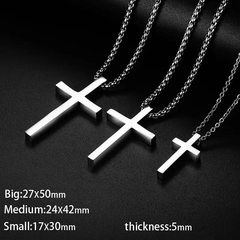 Stainless Steel Cross Necklace Easter for Men's