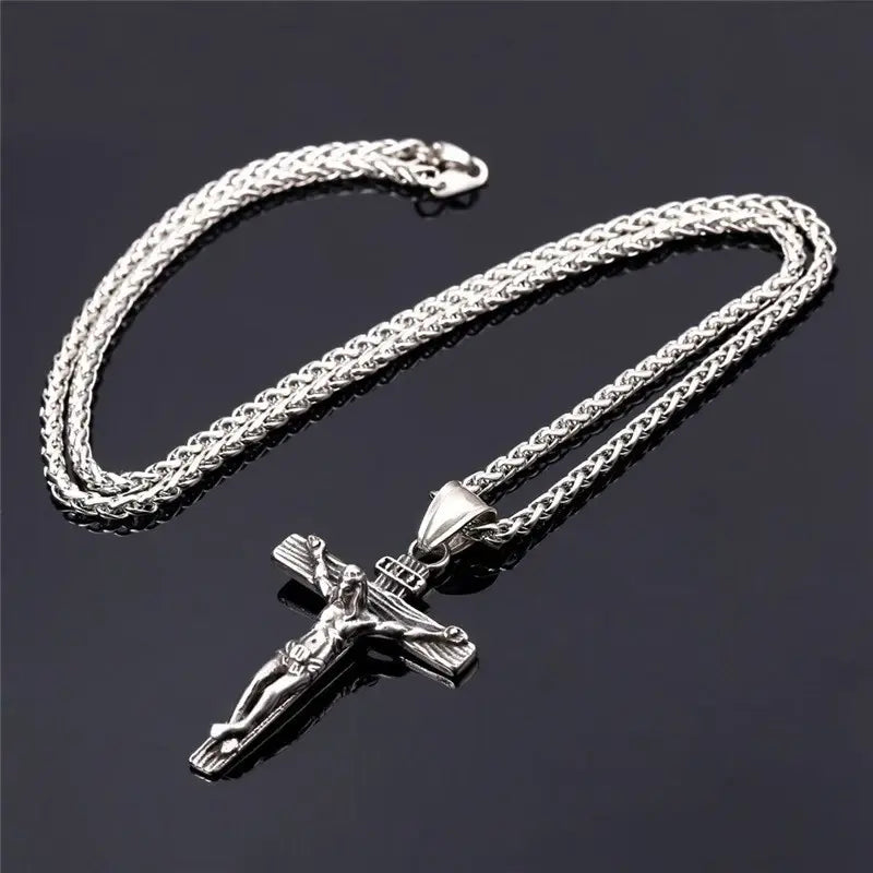 Religious Jesus Cross Easter Necklace for Men's
