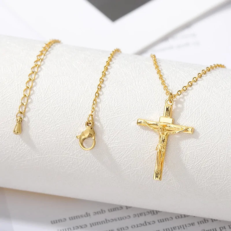 Stainless Cross Pendant Easter Necklace. For Men's