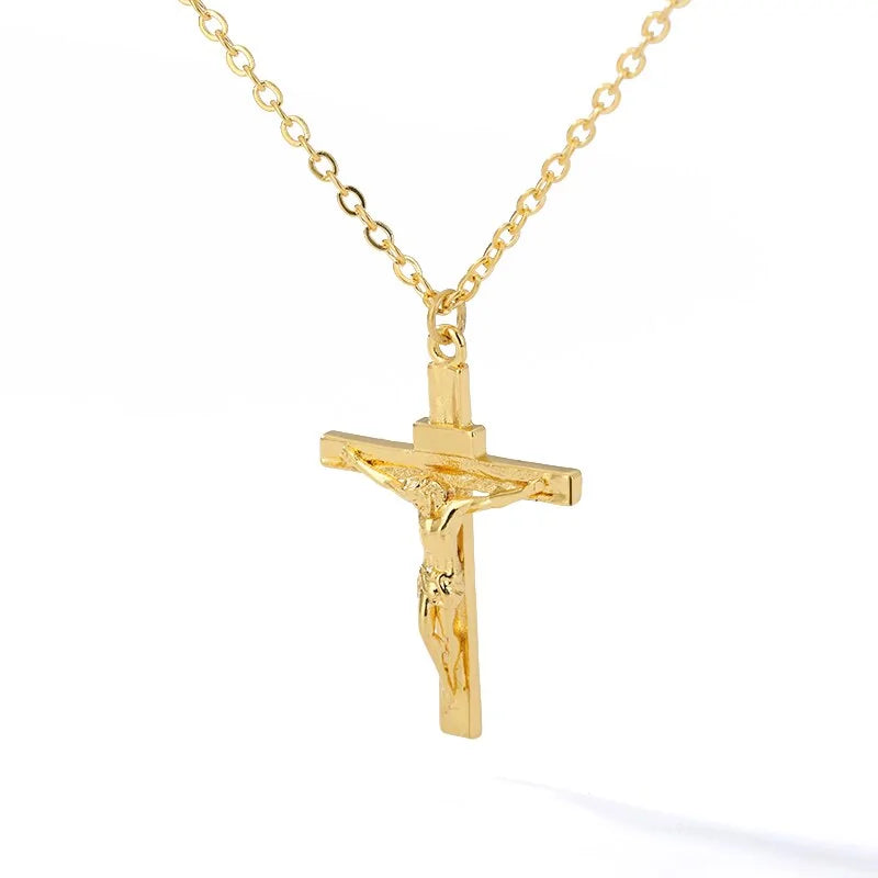 Stainless Cross Pendant Easter Necklace. For Men's