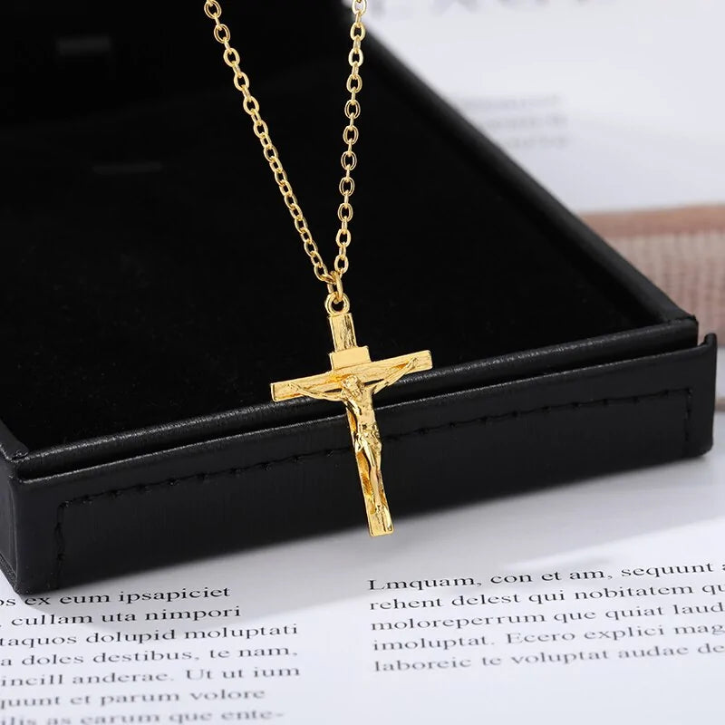 Stainless Cross Pendant Easter Necklace. For Men's