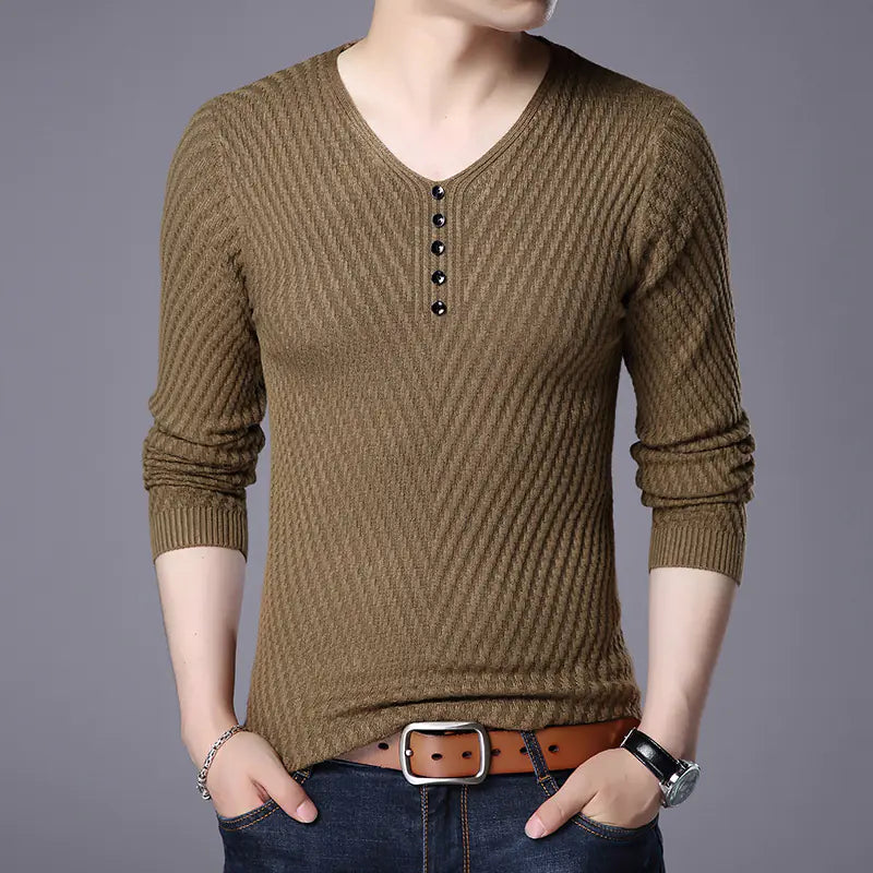 Trendy Casual V-neck Top for Spring and Autumn
