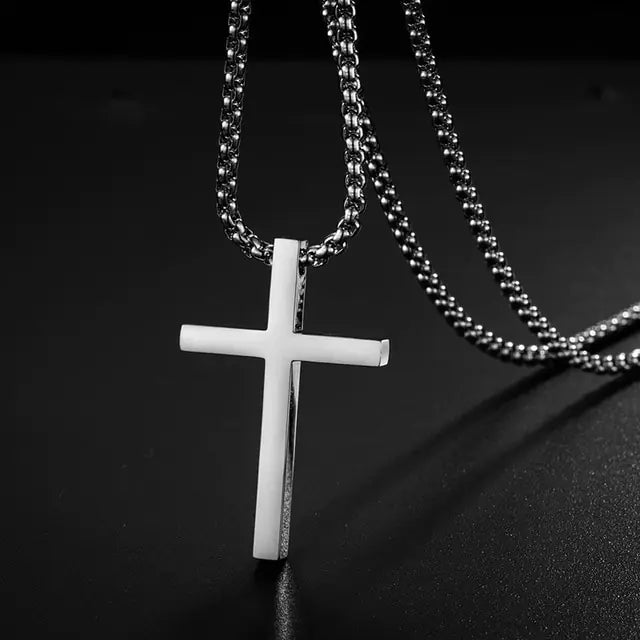 Stainless Steel Cross Necklace Easter for Men's