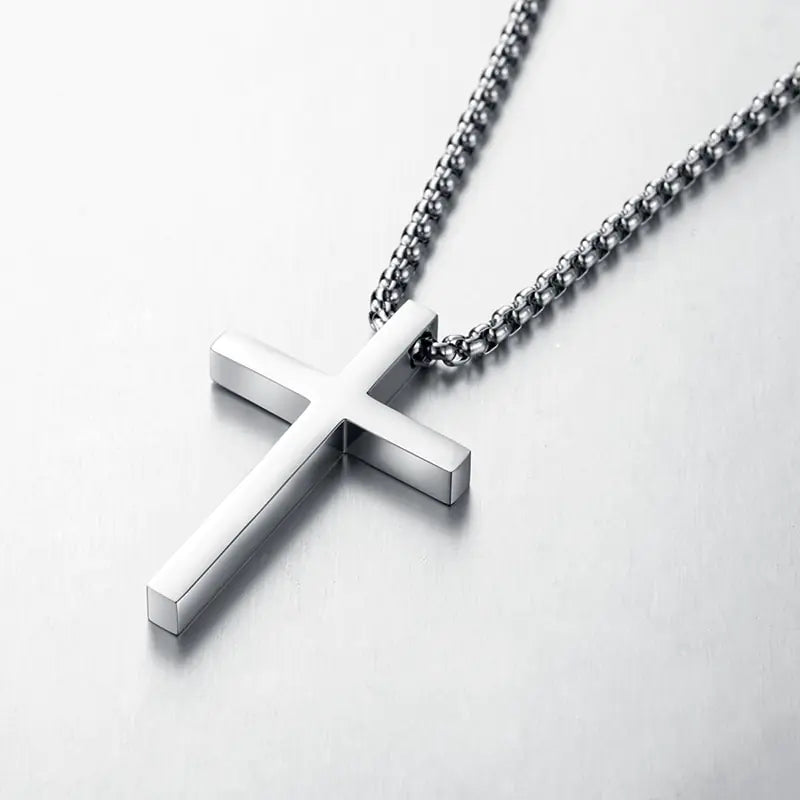 Stainless Steel Cross Necklace Easter for Men's