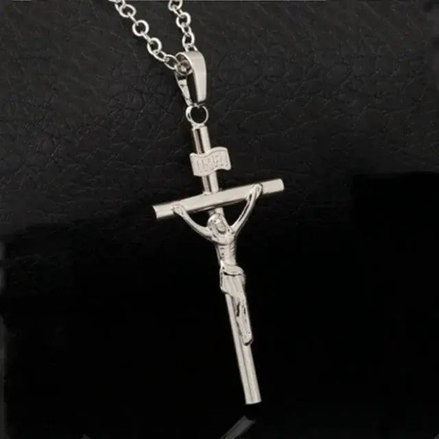 Religious Jesus Cross Easter Necklace for Men's