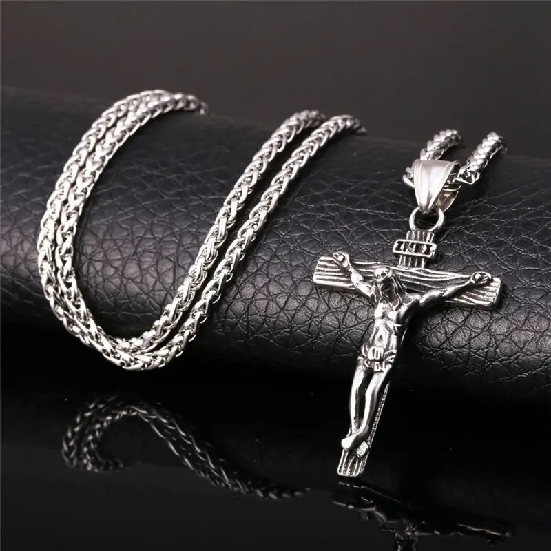 Religious Jesus Cross Easter Necklace for Men's