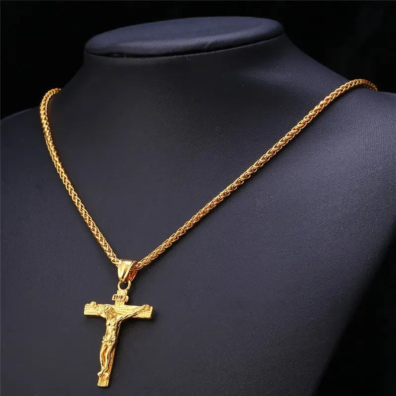 Religious Jesus Cross Easter Necklace for Men's