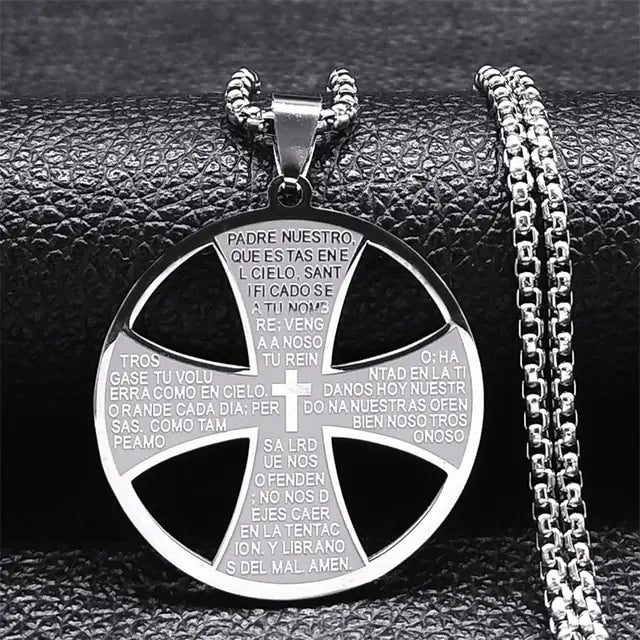 Cross Chain Easter Necklace Stainless Steel for Men's