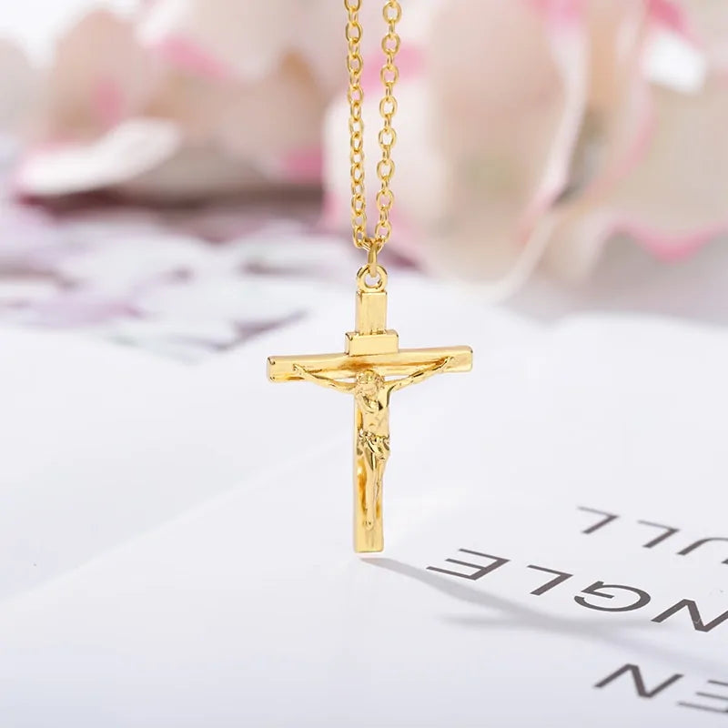 Stainless Cross Pendant Easter Necklace. For Men's