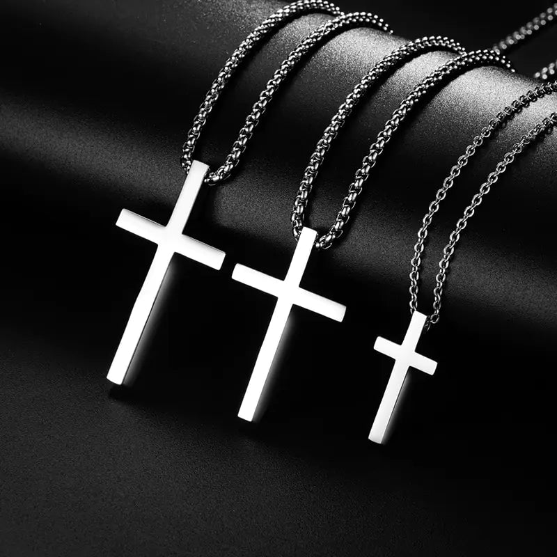 Stainless Steel Cross Necklace Easter for Men's