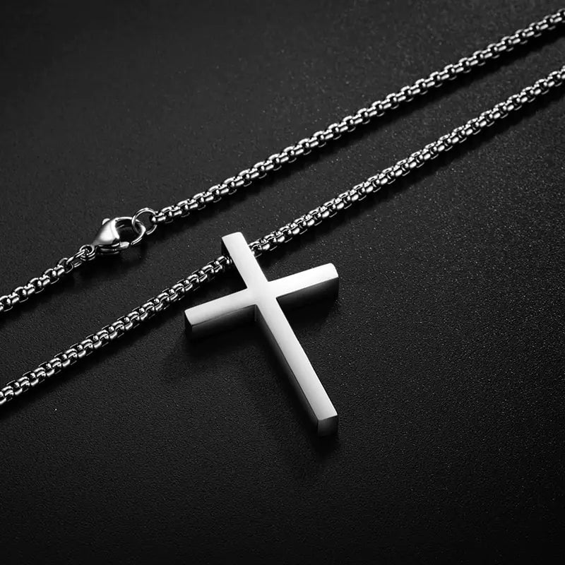 Stainless Steel Cross Necklace Easter for Men's