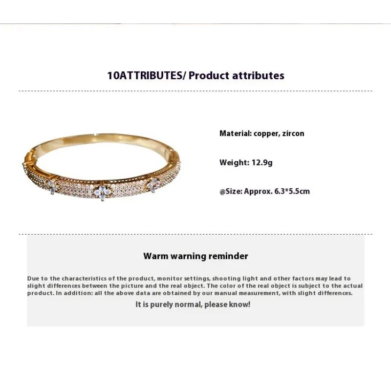 Women's Zircon Flower Niche Stylish Simple And Versatile Temperament Entry Lux High-grade Bracelet
