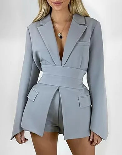 Women's Fashion Casual Solid Color Suit Coat