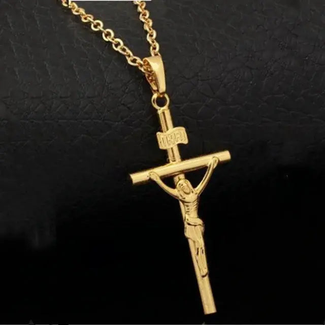 Religious Jesus Cross Easter Necklace for Men's