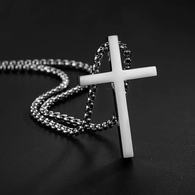 Stainless Steel Cross Necklace Easter for Men's