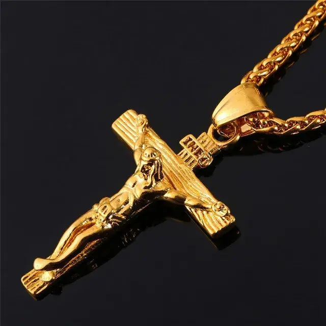 Religious Jesus Cross Easter Necklace for Men's