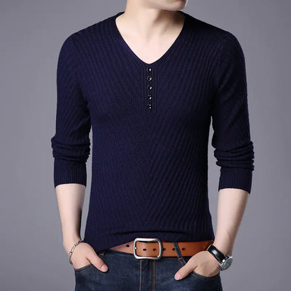 Trendy Casual V-neck Top for Spring and Autumn