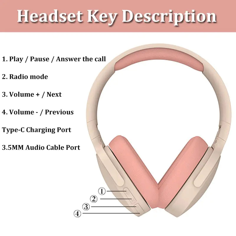 Wireless Bluetooth Headphones For Women's