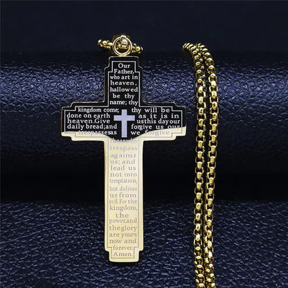 Cross Chain Easter Necklace  Stainless Steel for Men's