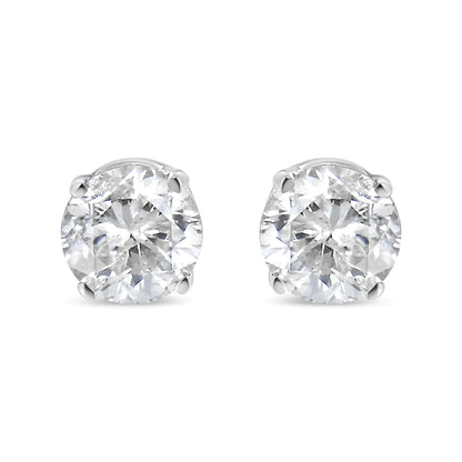 14K White Gold 1/4 Cttw Lab Grown Diamond 4-Prong Classic Solitaire Stud Earrings (G-H Color, VS2-SI1 Clarity)