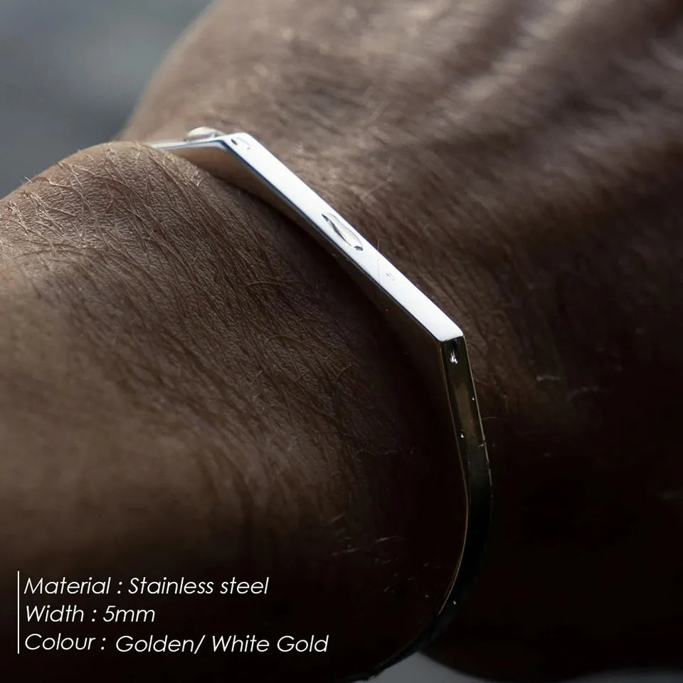 Geometric Stainless Steel Luxury Men's Bracelet