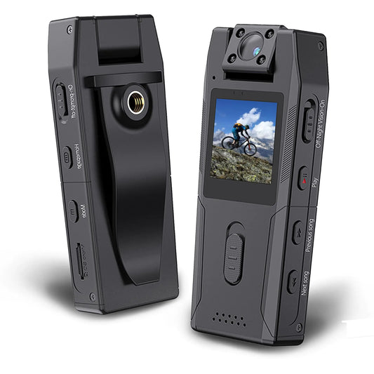 Body Camera with 180° Rotating Lens HD 1080P Mini Portable Body Cam with Night Vision Video and Audio Recording Wearable Smart Camcorder for Law Enforcement