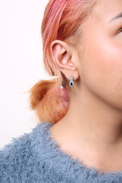 Sterling Silver Sapphire & Diamond Infinity Earrings