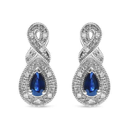Sterling Silver Sapphire & Diamond Infinity Earrings