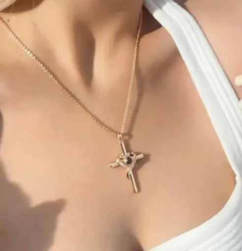 Love Cross Easter Necklace For Women's