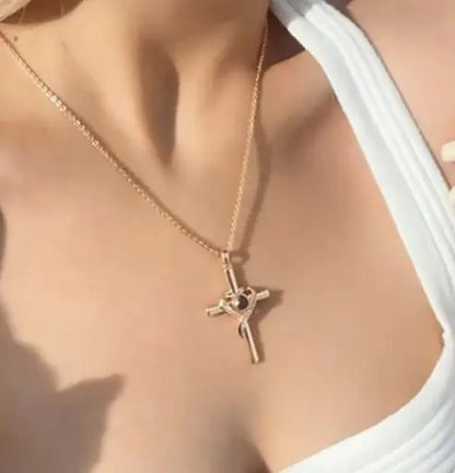 Love Cross Easter Necklace For Women's