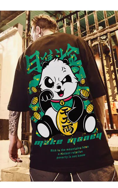 Summer Fashion Bear Print Men's Loose T-Shirt